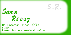 sara riesz business card